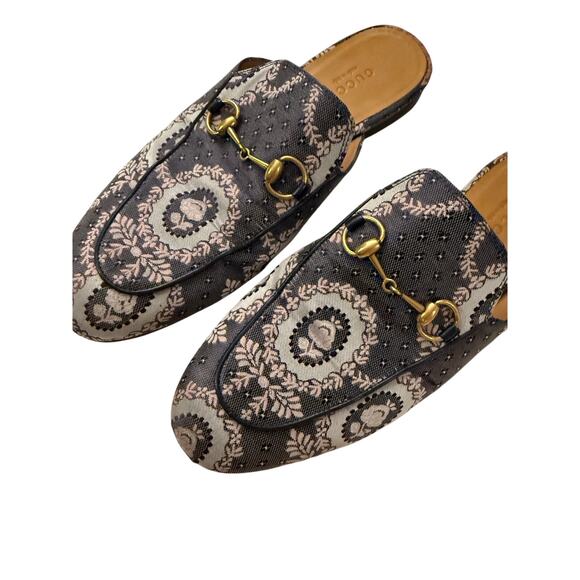 Gucci Princetown Brocade Horsebit Mules Sz 38 - Picture 6 of 11